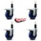 Service Caster 4'' Solid Poly Swivel 1-1/4'' Expanding Stem Caster Set Total Lock Brake, 4PK SCC-EXTTL20S414-SPUS-114-4 - alternate 4